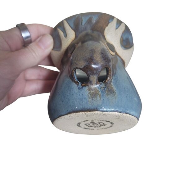 Stoneware Moose Egg Separator RAD Designs Birchstone Studios Fryeburg Maine - Picture 2 of 7